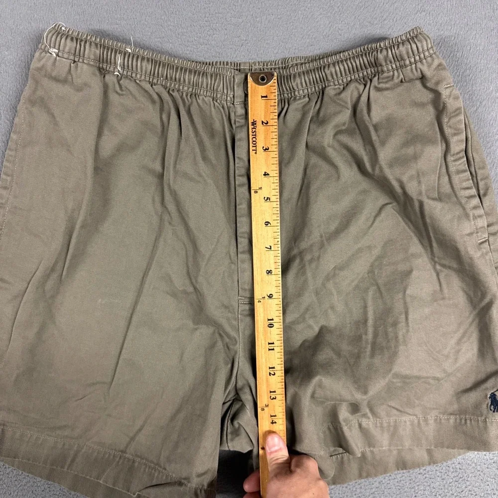 Polo Ralph Lauren Shorts Mens XXL 2XL Green Brown Casual Elastic Waist Snap Pony